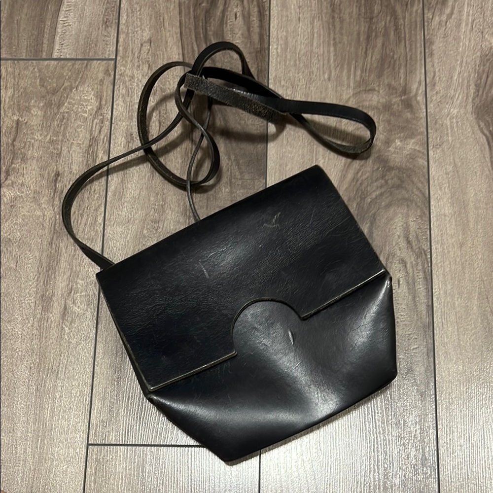 COS Elegant Black Leather Shoulder Bag